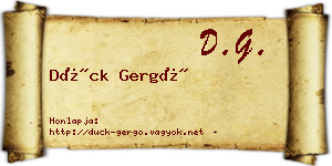 Dück Gergő névjegykártya